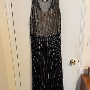 Glamorous Black and Silver Evening Gown